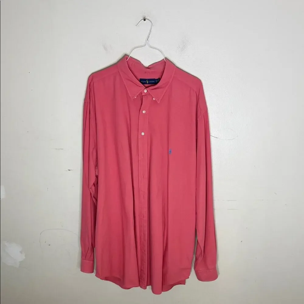 Ralph Lauren Men's Coral Button-Down Shirt Size 3XLT